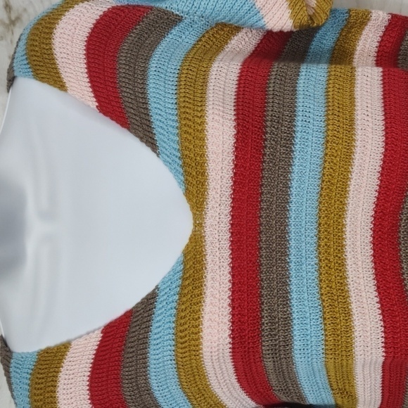 Women's Knitted Flutter Sleeve V-Neck Sweater Top, Size Large - Picture 2 of 7